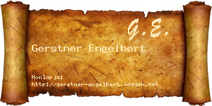Gerstner Engelbert névjegykártya